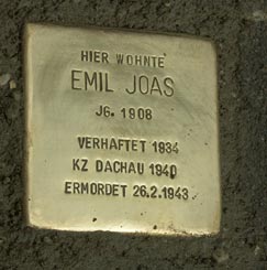 Stolperstein Emil Joas
