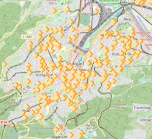 Kartenüberblick Stolpersteine Stuttgart